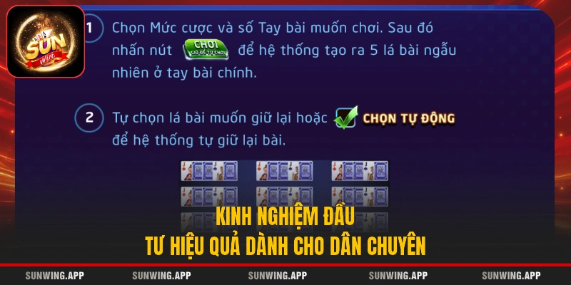 Kinh nghiệm đầu tư hiệu quả dành cho dân chuyên